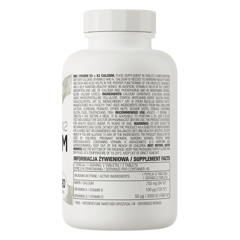 Viên Uống Ostrovit D3 K2 Calcium 90 Viên