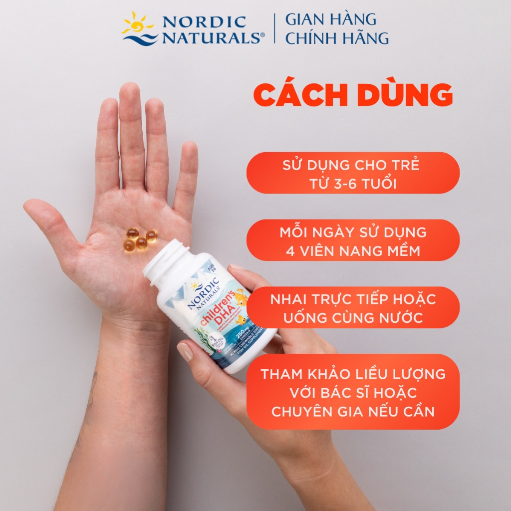 Nordic Naturals Children's DHA Vị Dâu (90/180Viên)