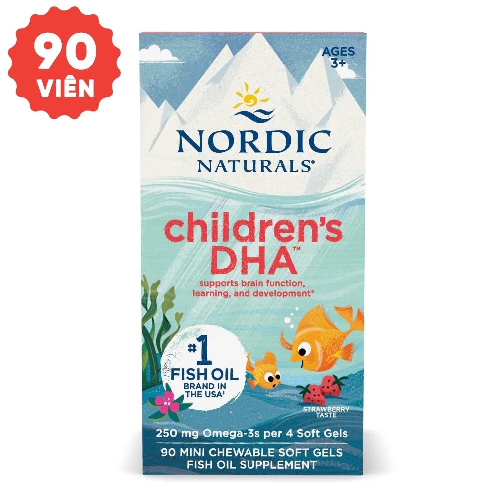 Nordic Naturals Children's DHA Vị Dâu (90/180Viên)