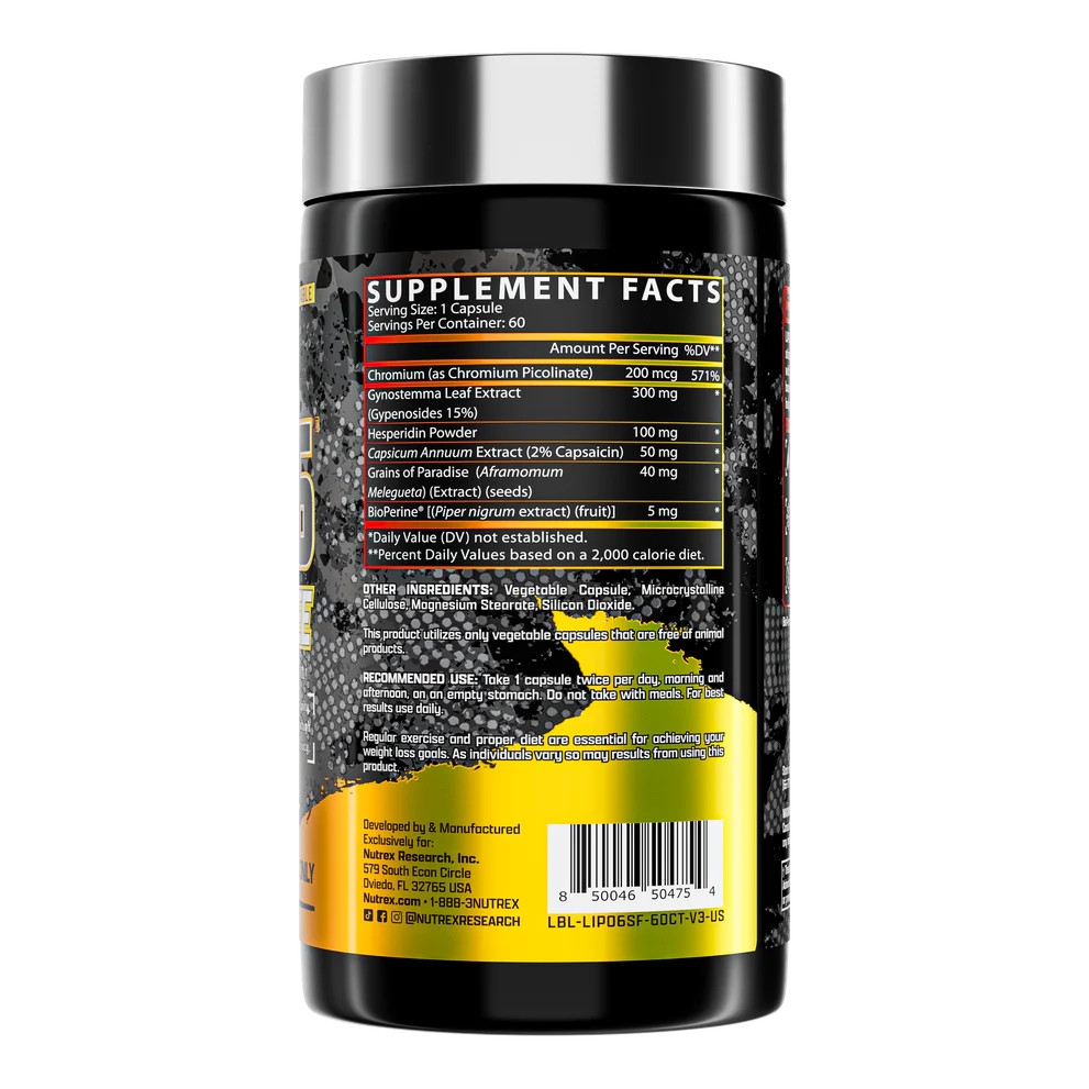 Viên Giảm Mỡ Nutrex LIPO 6 BLACK STIM FREE (60 Viên)