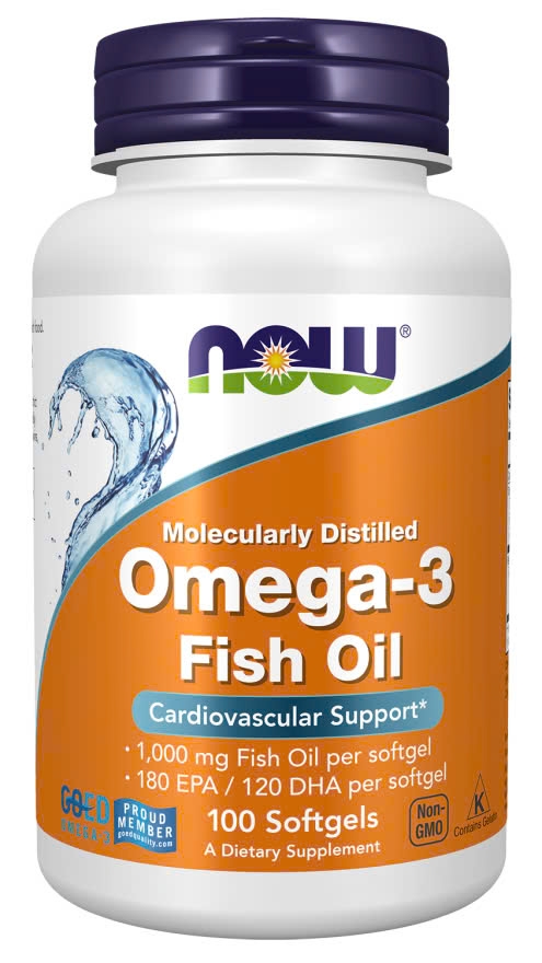 NOW Omega-3 1000mg Fish Oil, 180 EPA/ 120 DHA