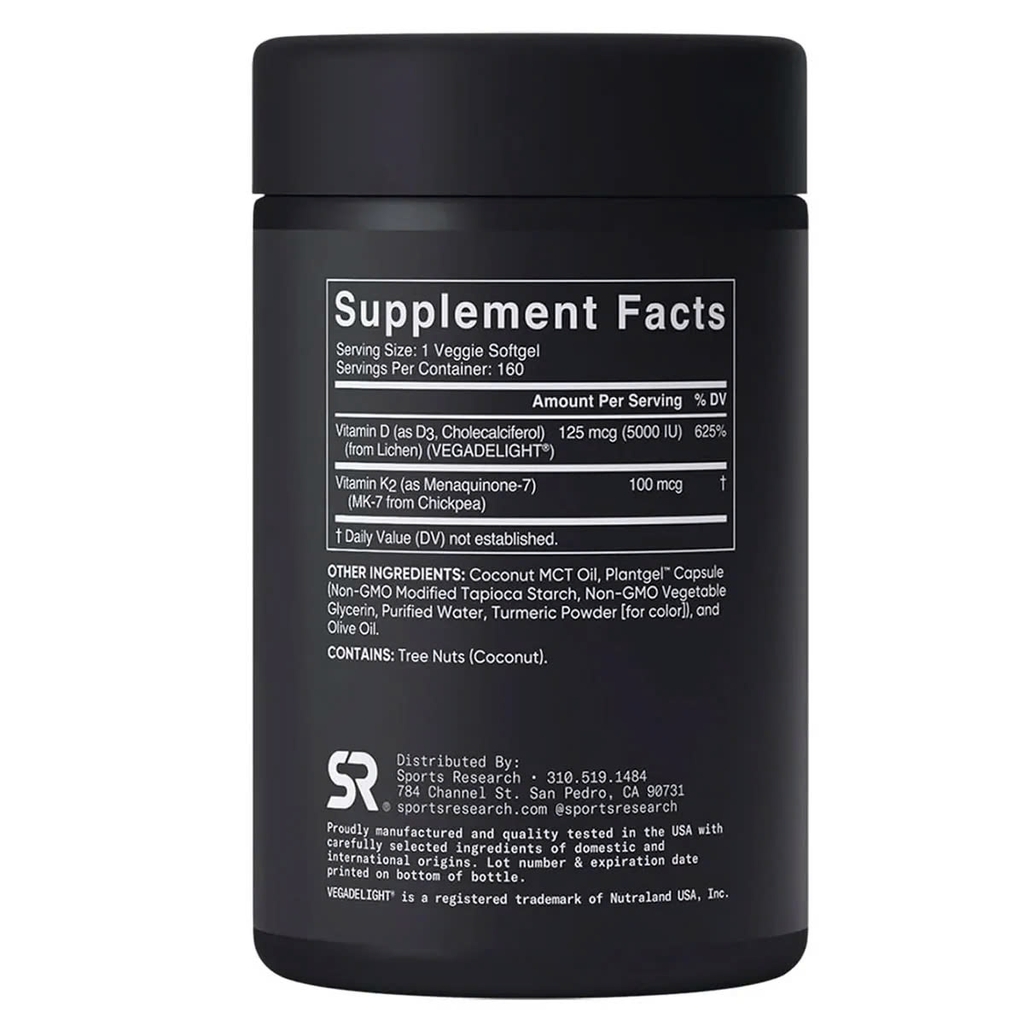 Sports Research D3 + K2 Plant - Based (160 Viên)
