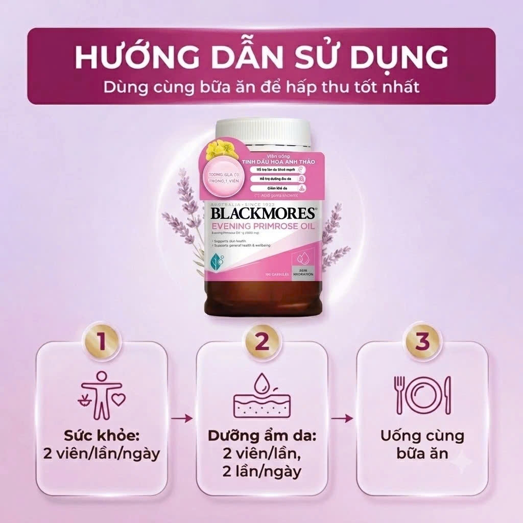Viên Uống Tinh Dầu Hoa Anh Thảo Blackmores Evening Primrose Oil 190 Viên