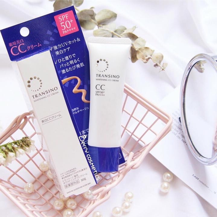 Kem trang điểm dưỡng trắng Transino Whitening CC Cream 30g - Hàng Nhật nội địa