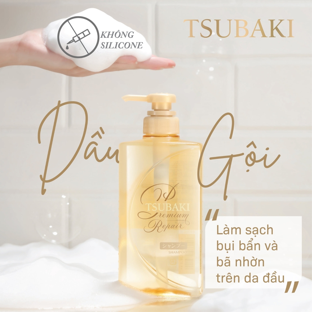 Dầu gội phục hồi hư tổn (không chứa Silicon) Tsubaki