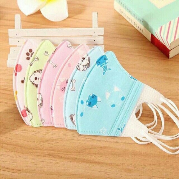 Khẩu trang kháng khuẩn cho bé pm2.5 set 7 chiếc màu xanh+hồng