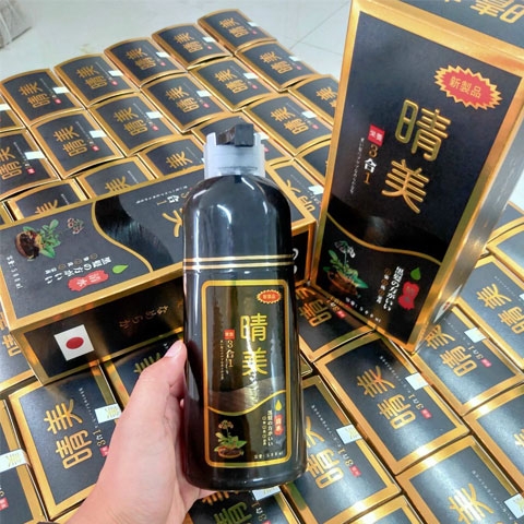 Komi - Dầu Gội Phủ Bạc Thảo Dược Nhật Bản Dạng Chai 500ml (Màu Nâu Đen)