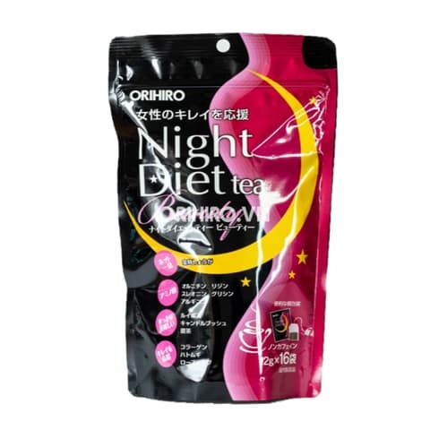 Trà giảm cân Collagen Night Diet Tea Orihiro Gói 16 Túi Lọc