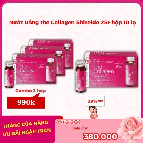 Shiseido - Combo 1 Tháng Nước Uống The Collagen 25+ ( 3 Hộp)