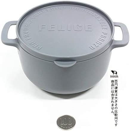Hộp đựng thực phẩm Felice dáng tròn, có quai cầm (màu ghi)