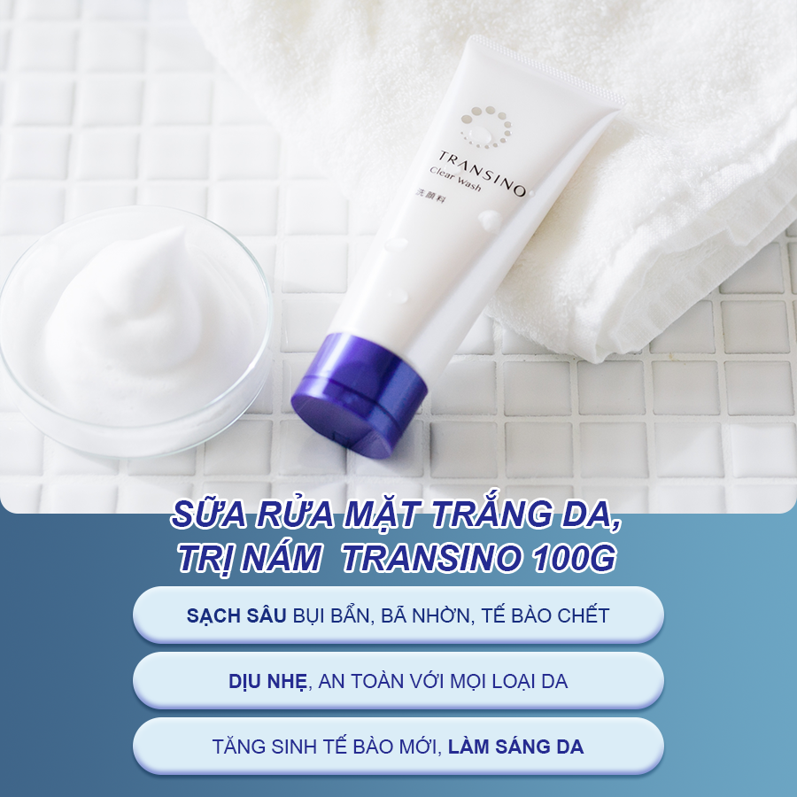 TRANSINO - Sữa Rửa Mặt Hỗ Trợ Trị Nám Làm Sáng Da TRANSINO Clear Wash 100g
