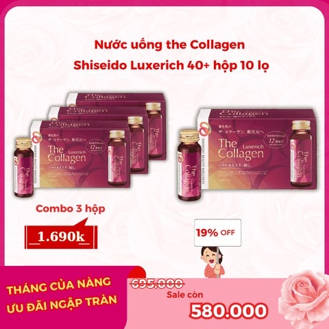 Shiseido - Combo 1 Tháng Nước Uống The Collagen Luxerich 35+ (3 Hộp)