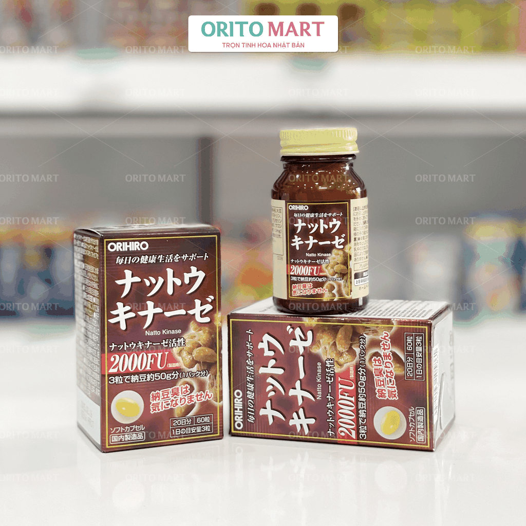 ORIHIRO - Viên Uống Hỗ Trợ Phòng Ngừa Tai Biến Natto Kinase 2000FU 60 Viên ( 20 ngày)