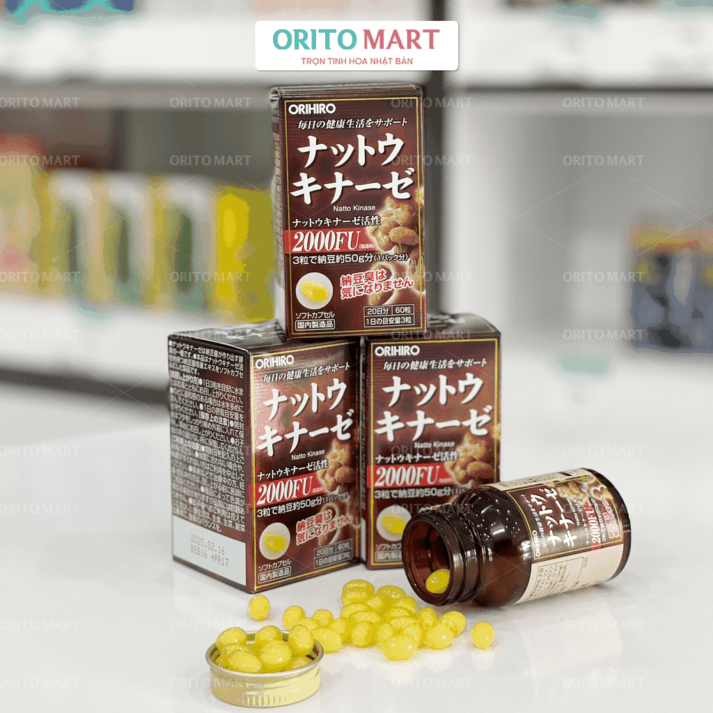 ORIHIRO - Viên Uống Hỗ Trợ Phòng Ngừa Tai Biến Natto Kinase 2000FU 60 Viên ( 20 ngày)