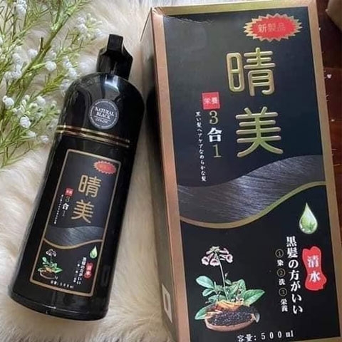 Komi - Dầu Gội Phủ Bạc Thảo Dược Nhật Bản Dạng Chai 500ml (Màu Đen Tự Nhiên)