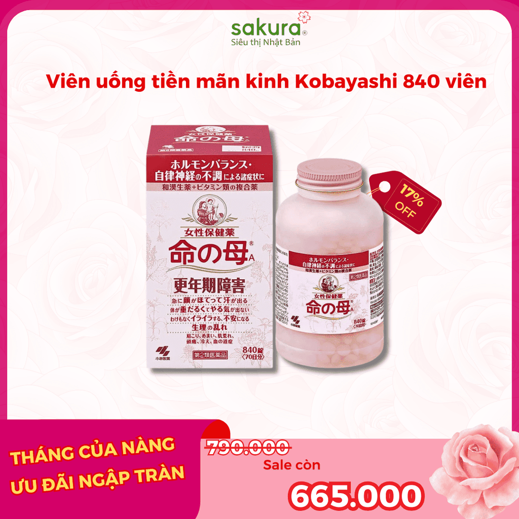 KOBAYASHI_Viên Uống Hỗ Trợ Tiền Mãn Kinh Kobayashi Nhật Bản 840 Viên