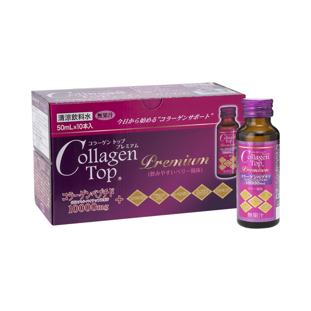 Premium - Nước uống Collagen Shinnippai Top Premium 10.000mg (Hộp 10 chai x 50ml)