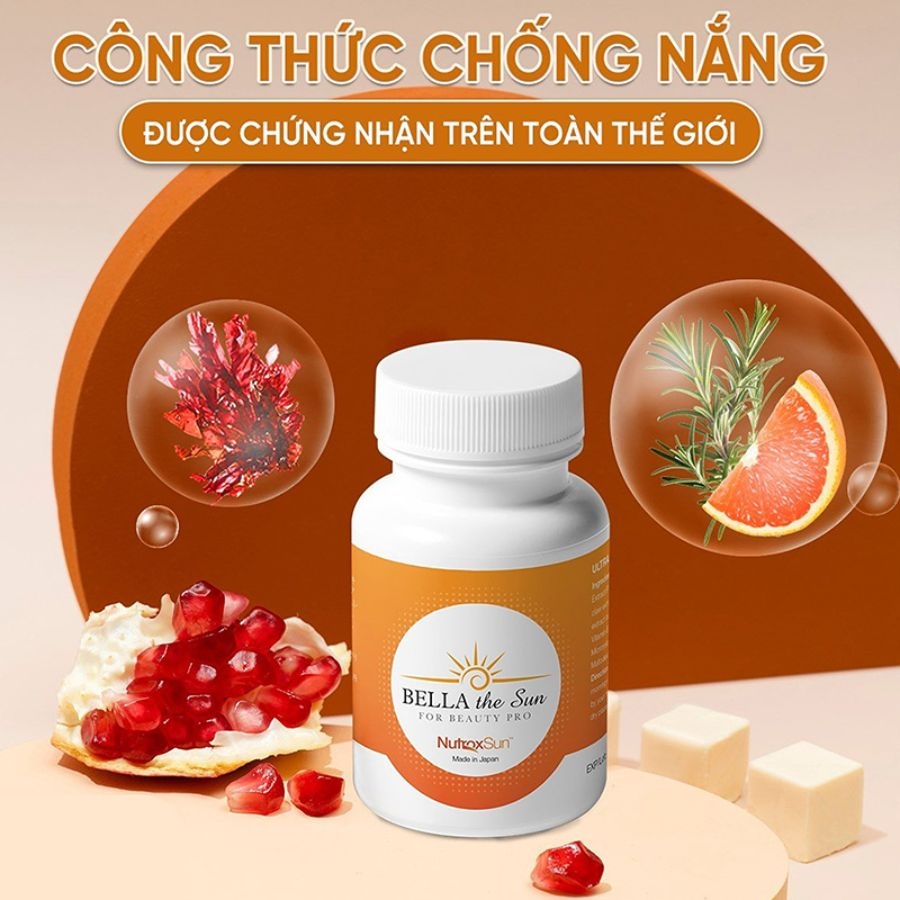 Bella The Sun For Beauty - Viên Uống Chống Nắng, Giảm Tác Hại Từ Tia UV 30 Ngày (30 Viên)