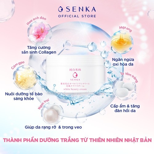 Senka White Beauty Cream - Kem Dưỡng Trắng Nâng Tông 3in1 100g