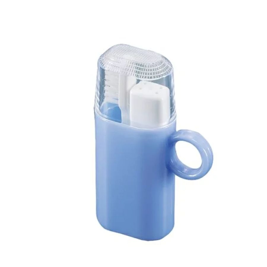 Bộ Bàn Chải Đánh Răng Gấp Gọn Kèm Cốc Màu Xanh
