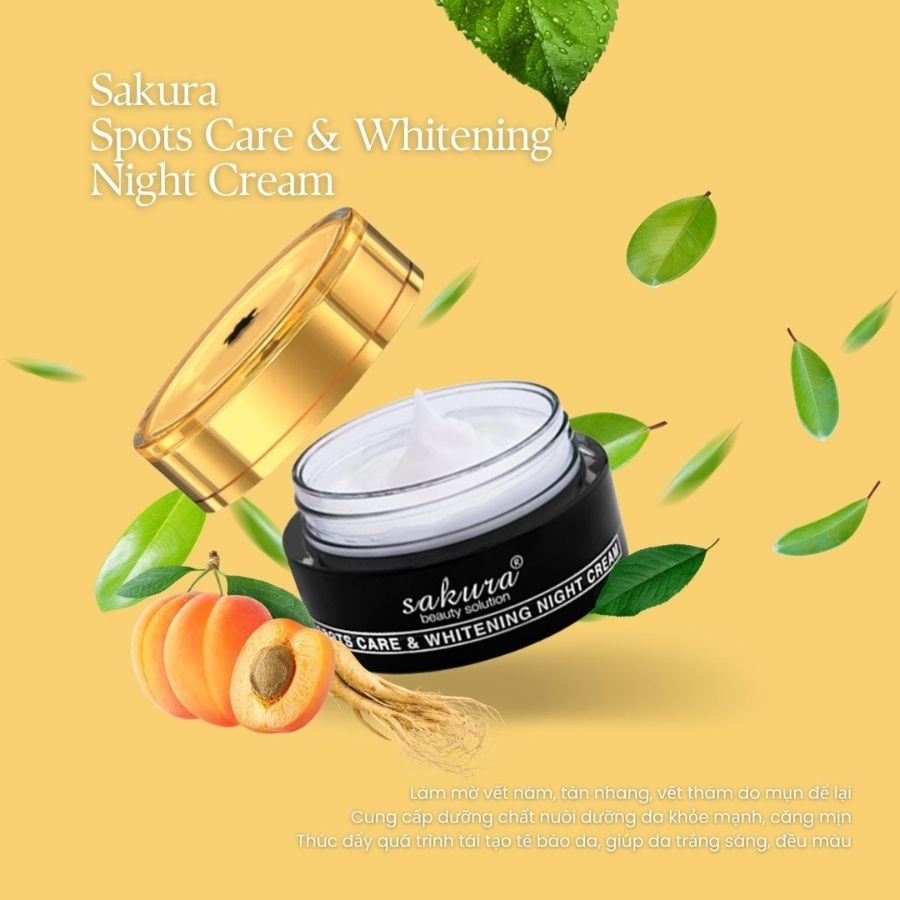 Sakura Spot Care & Whitening Night Cream - Kem Dưỡng Trắng Da Trị Nám Cao Cấp Ban Đêm