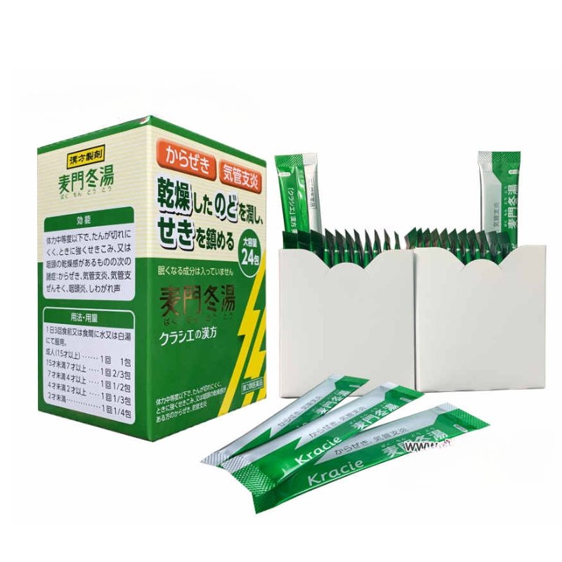Kracie - Bột Hỗ Trợ Trị Ho, Bổ Phổi Và Viêm Phế Quản  Bakumondoto S Dạng Bột 24 Gói
