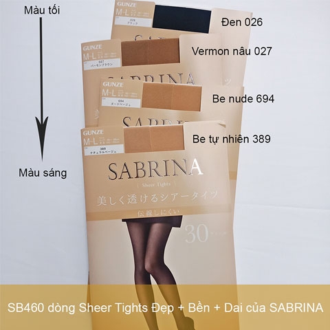 GUNZE - Quần Tất Sabrina Sheer Tights Giữ Nhiệt 30D 694 Size M Màu Da Tự Nhiên