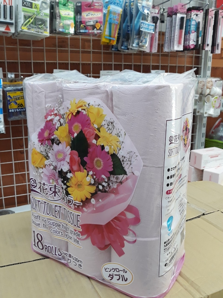 Giấy Vệ Sinh Kháng Khuẩn Hanataba 18 Cuộn 2 Lớp In Hoa