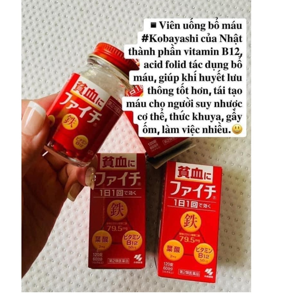 KOBAYASHI - VIÊN UỐNG BỔ MÁU FAICHI HỘP 120 VIÊN
