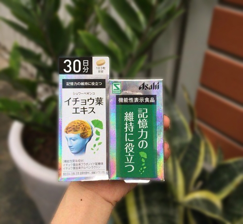 Asahi Ginkgo - Viên Uống Tuần Hoàn Máu Não, Bổ Não, Tiền Đình 90 Viên (30 Ngày)