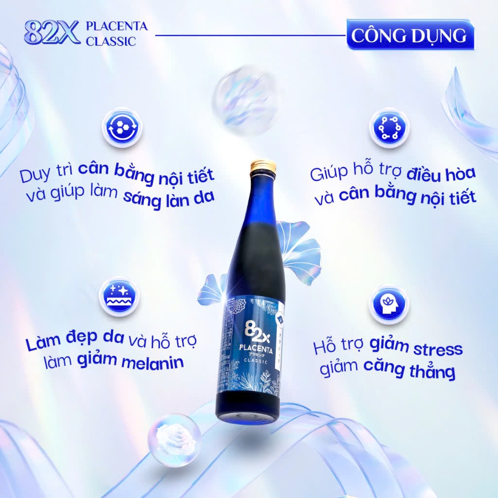 82X - Bộ 3 Da Trắng Không Bắt Nắng Giảm Nám Chuyên Sâu 82X Sakura Collagen & Placenta Classic & Sakura Placenta 500ml