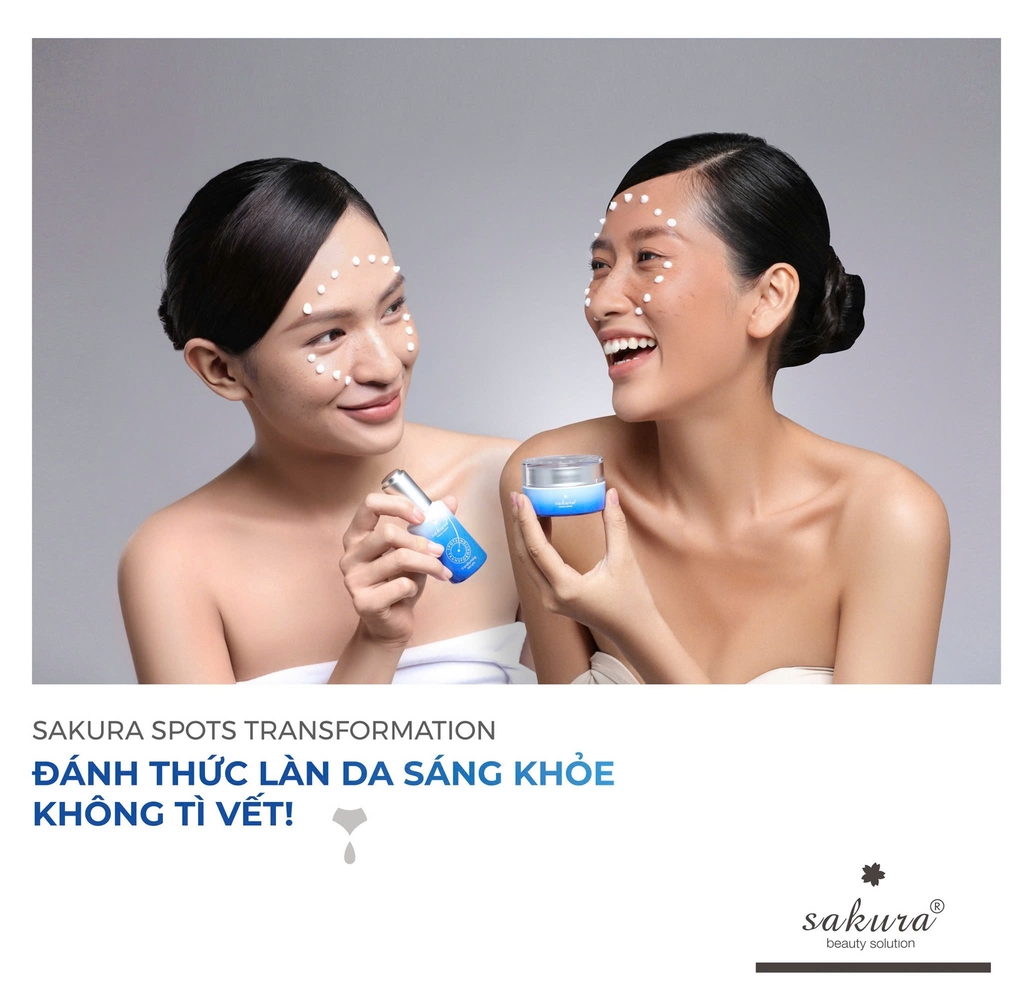 Sakura Beauty - Bộ Sản Phẩm Giảm Nám, Dưỡng Trắng Da Cao Cấp Sakura Transforming Serum & Cream 30g