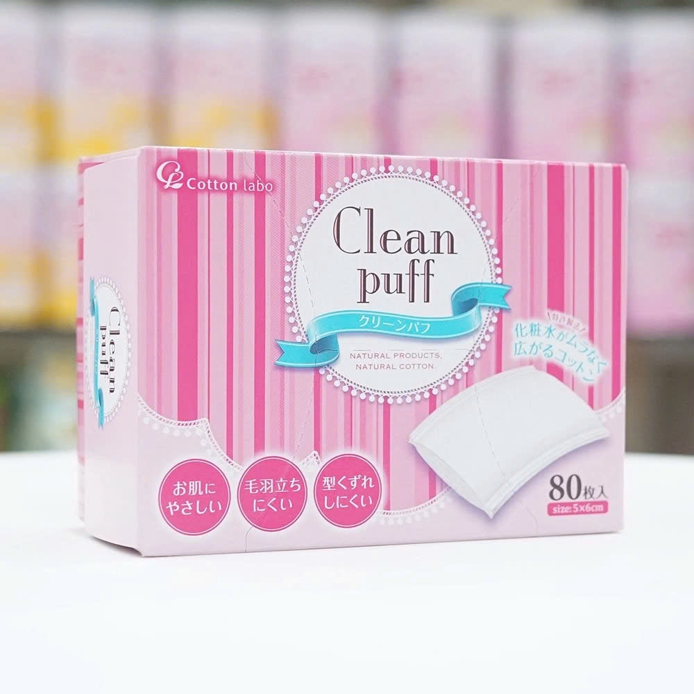 Labo Cotton - Bông Tẩy Trang Clean Puff 80 Miếng