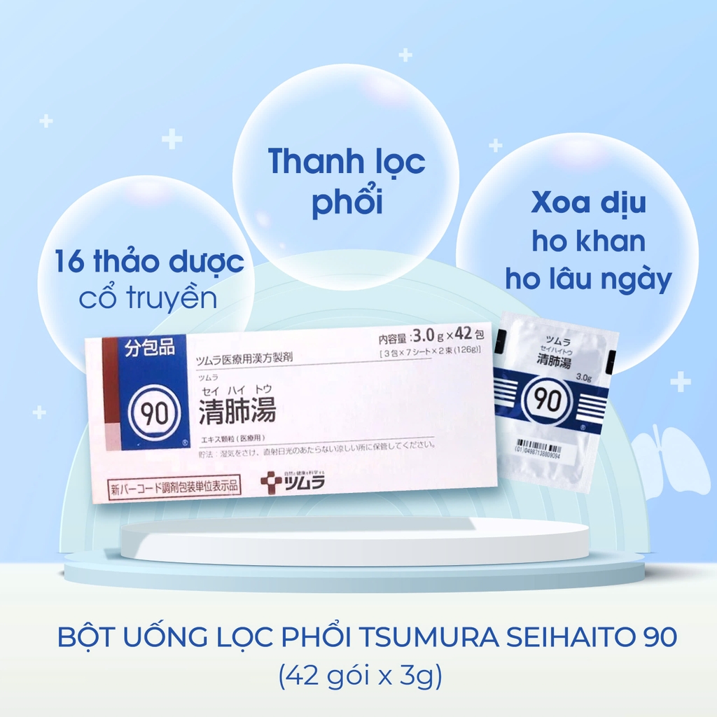 Tsumura - Bột Lọc Phổi Tsumura Seihaito 90 Nhật Bản (3g x 42 Gói)