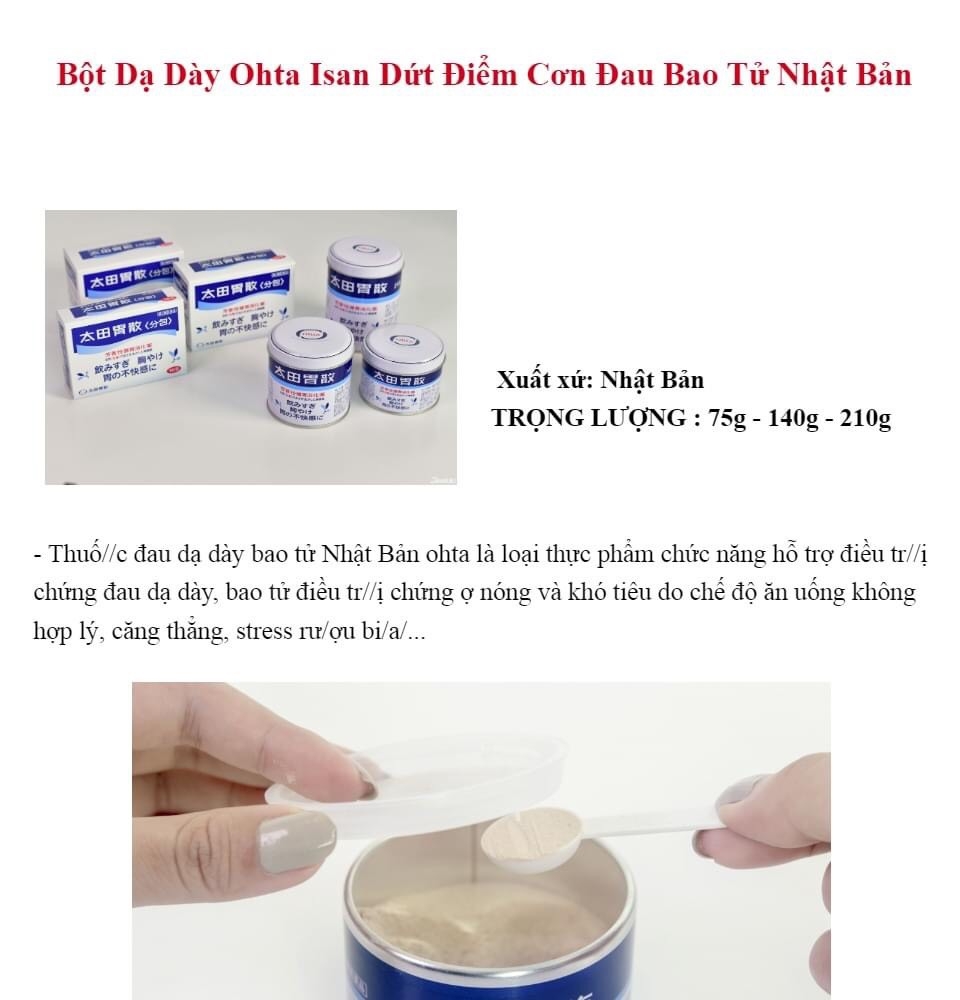 Ohta Isan - Bột Hỗ Trợ Trị Đau Dạ Dày Nhật Bản (140g)