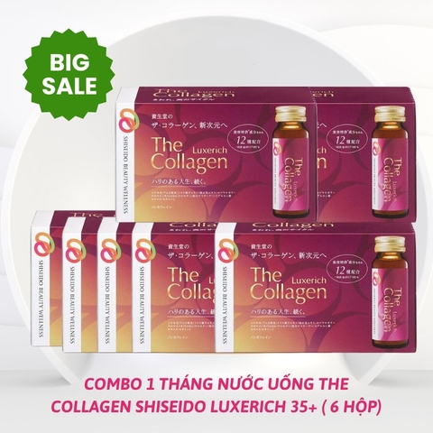 Shiseido - Combo 2 Tháng Nước Uống The Collagen Luxerich 35+ (6 Hộp)