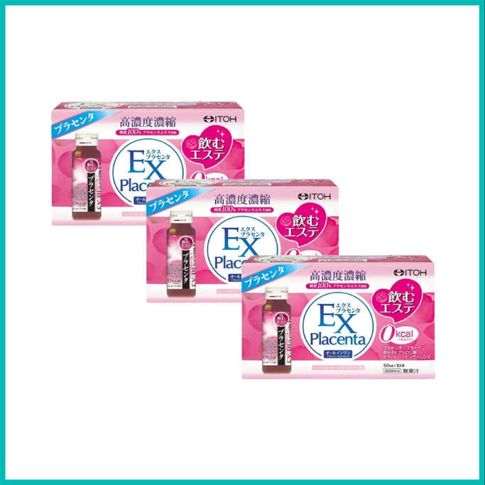Ltoh EX Placenta - Combo 3 Hộp Nước Uống Tinh Chất Nhau Thai Cừu (Hộp 10 x 50ml)