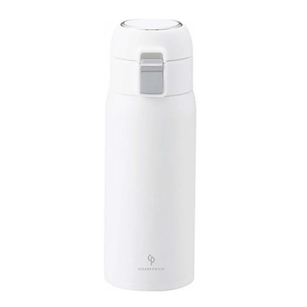 Cleanpowder - Bình Giữ Nhiệt Nắp Bật Cao Cấp 350ml (Màu Trắng)
