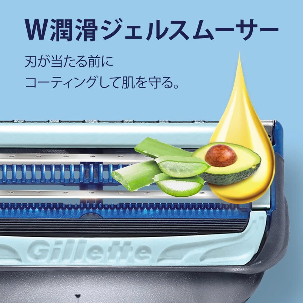 Gillette Fusion - Set Dao Cạo Râu Gillette Skinguard Sensitive 5 Lưỡi Kép (1 Thân + 6 Đầu Thay) Mẫu 4