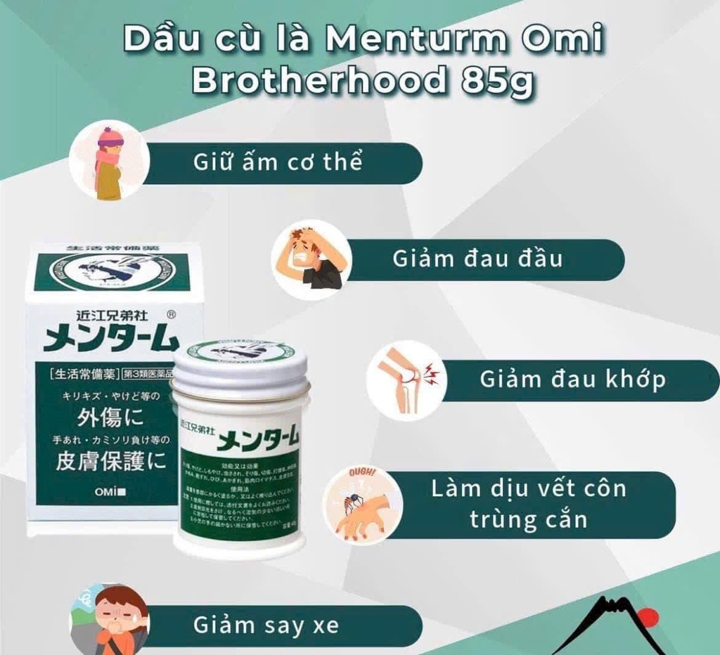 Menturm Omi - Dầu Cù Là Đa Năng Menturm Omi Nội Địa Nhật 85g