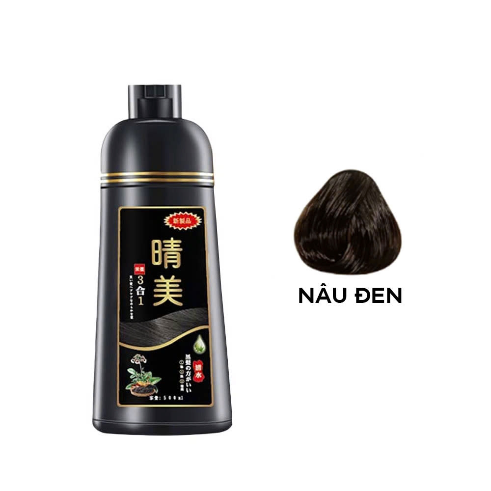 Komi - Dầu Gội Đen Tóc Phủ Bạc Komi 500ml (Brown Black)