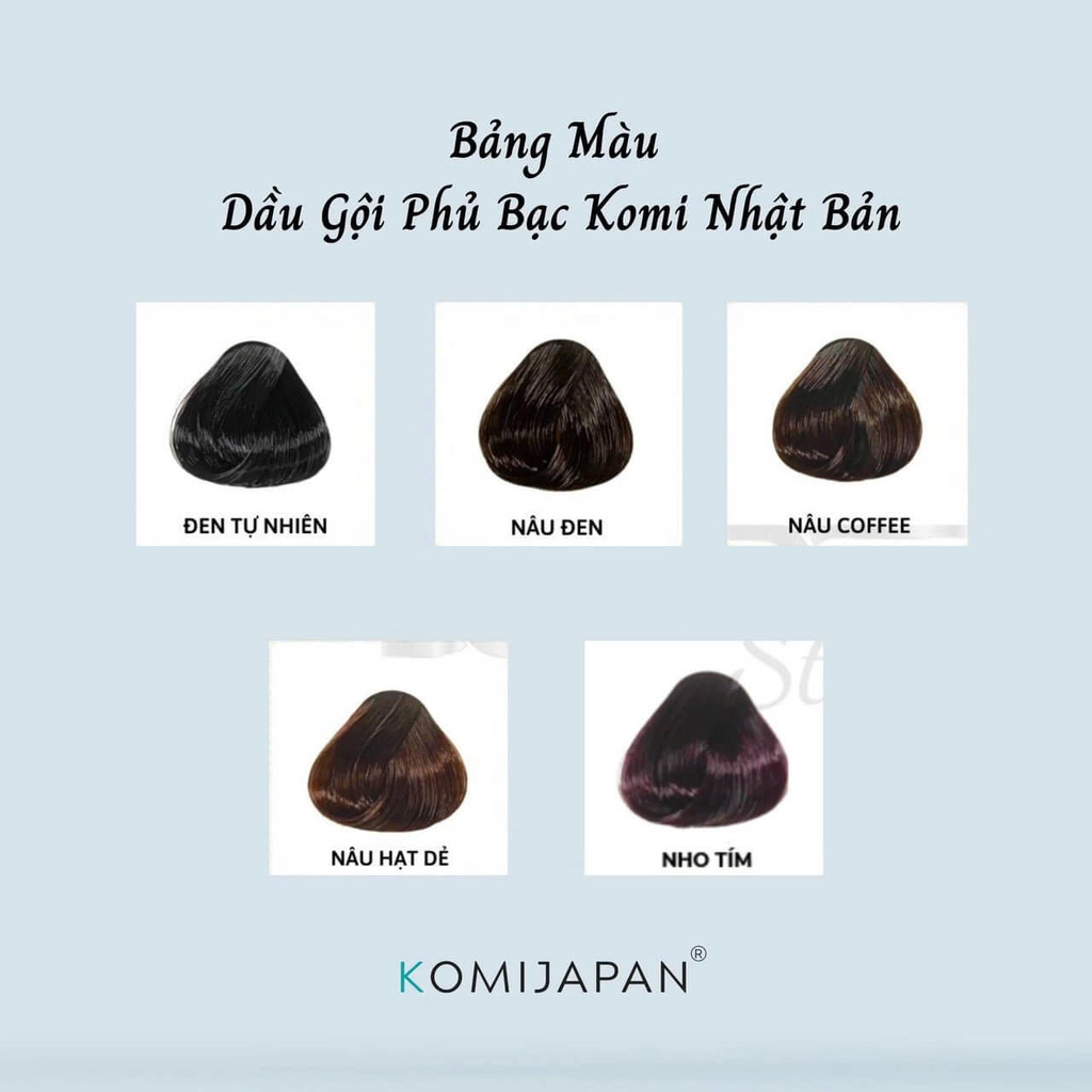 Komi - Dầu Gội Đen Tóc Phủ Bạc Komi 500ml (Brown Black)