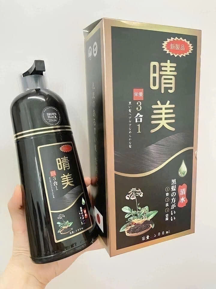 Komi - Dầu Gội Đen Tóc Phủ Bạc Komi 500ml (Brown Black)