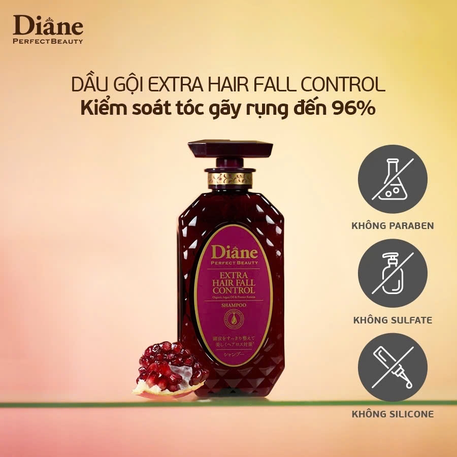 Moist Diane - Dầu Gội Kiểm Soát Tóc Yếu, Rụng, Nhiều Gầu Diane Extra Hair Fall Control (450ml)