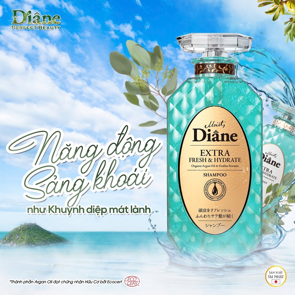 Moist Diane - Dầu Gội Kiểm Soát Dầu Moist Diane Extra Fresh & Hydrate 450ml