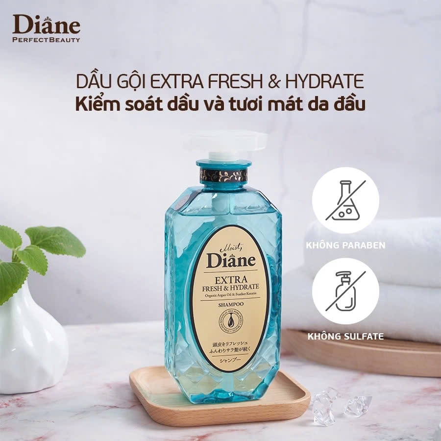 Moist Diane - Dầu Gội Kiểm Soát Dầu Moist Diane Extra Fresh & Hydrate 450ml