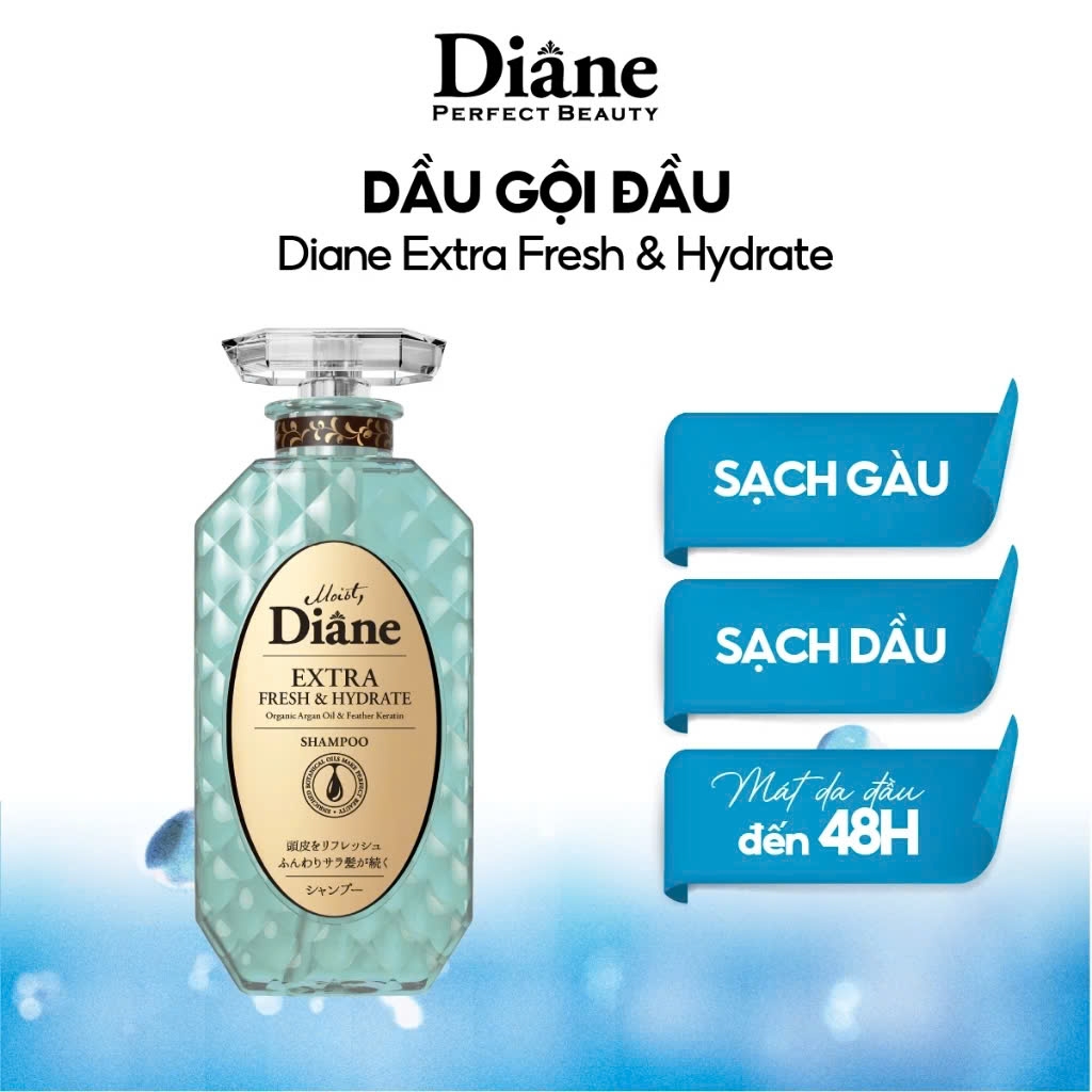 Moist Diane - Dầu Gội Kiểm Soát Dầu Moist Diane Extra Fresh & Hydrate 450ml