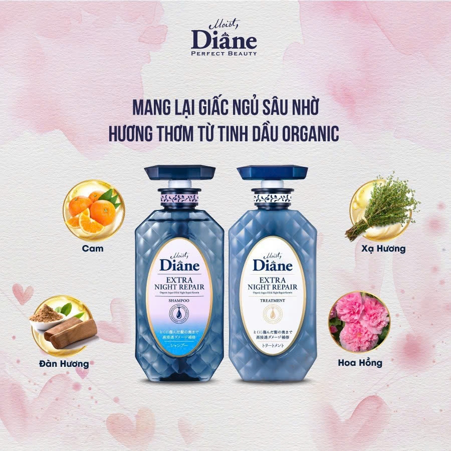 Moist Diane - Dầu Gội Tăng Cường Dưỡng Chất Ban Đêm Moist Diane Extra Night Repair 450ml
