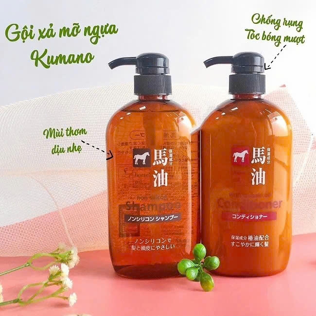 Kumano - Dầu Xả Chiết Xuất Từ Dầu Ngựa Kumano Horse Oil Non Silicon 600ml