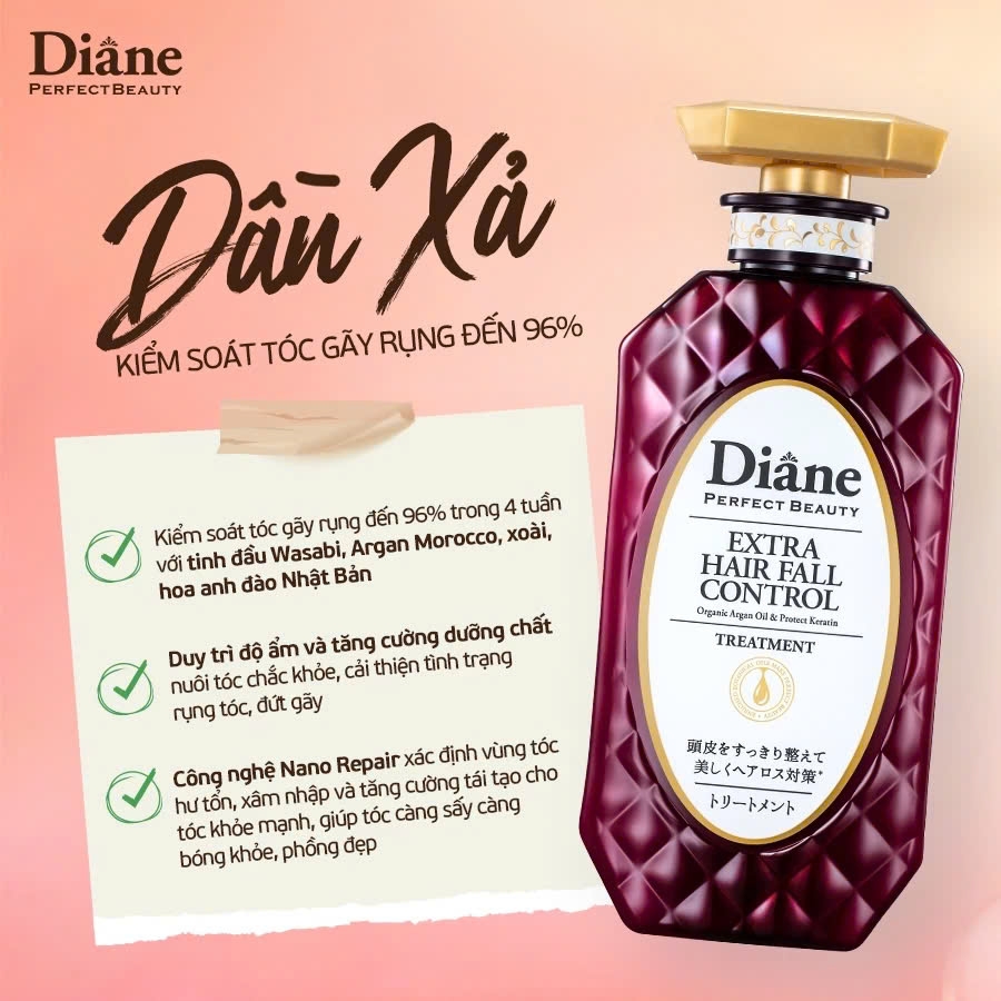 Moist Diane - Dầu Xả Kiểm Soát Tóc Yếu, Rụng, Nhiều Gàu Moist Diane Extra Hair Fall Control (450ml)